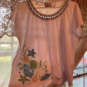 White marine patterned blouse